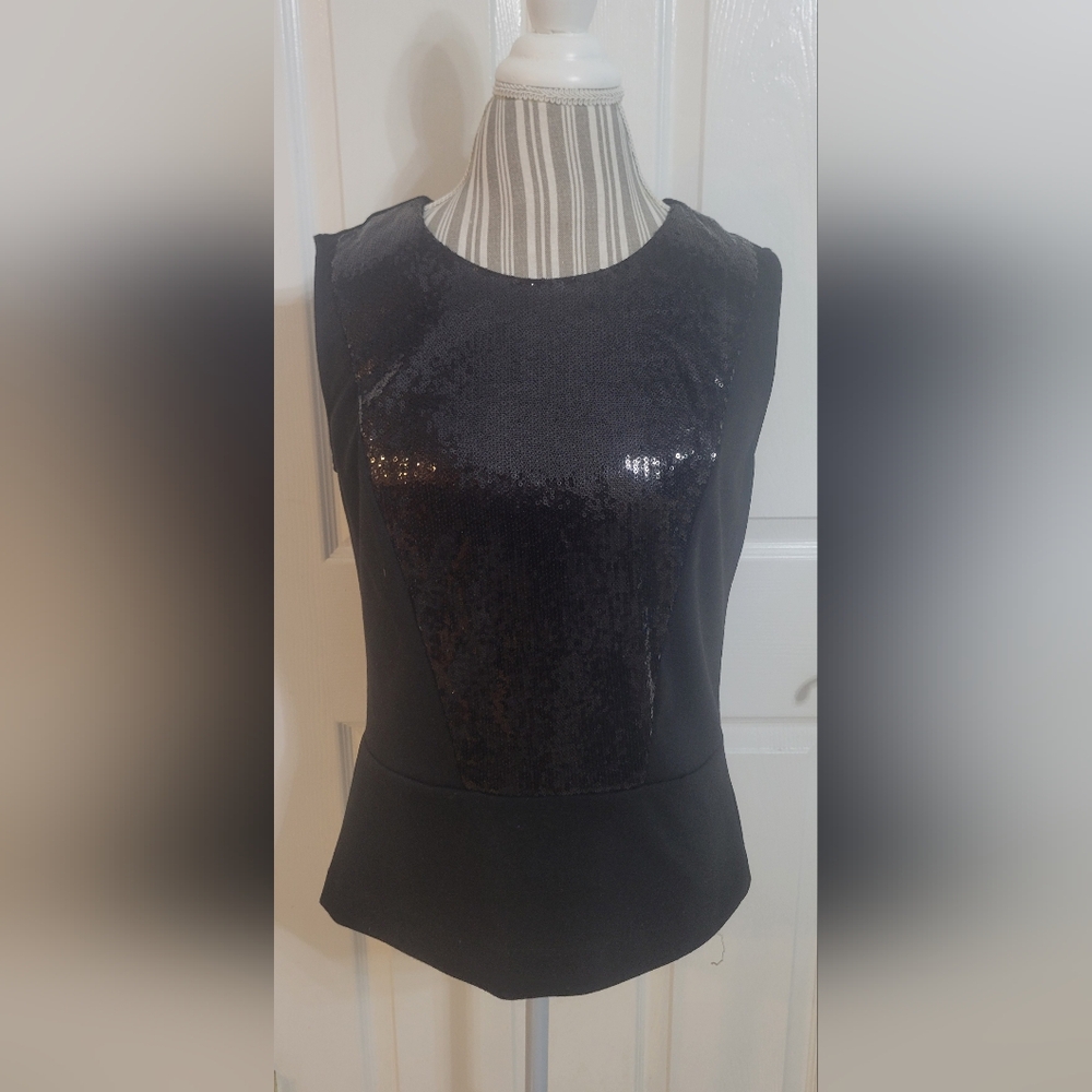 Calvin Klein Peplum Sequin Top